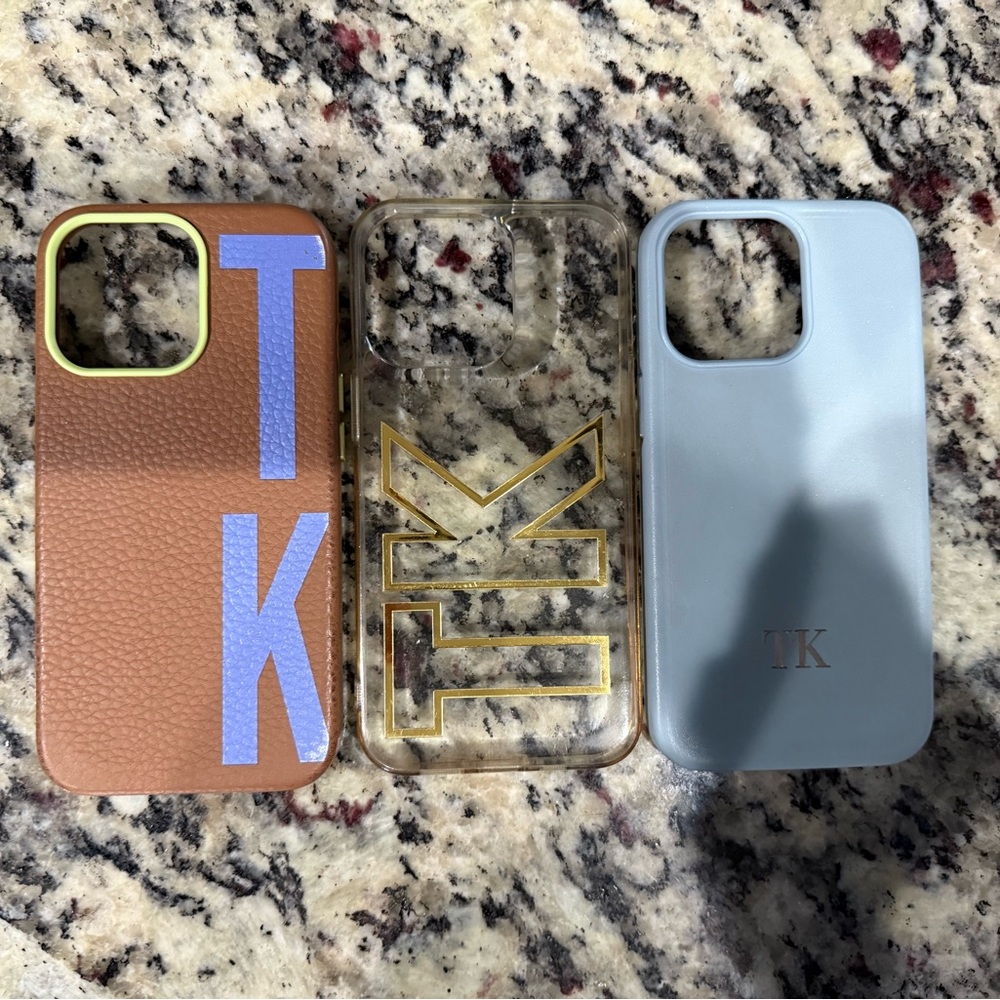 Three TK Personalized iPhone 13 Pro Cases
